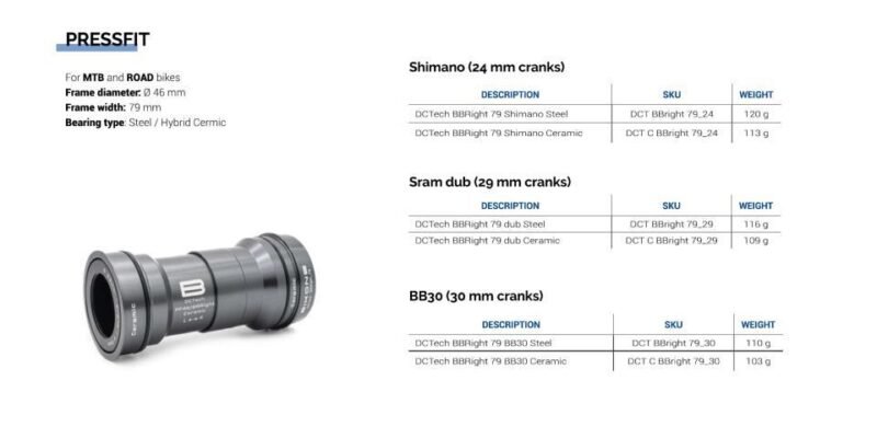 Pedalier Bikone BBRIGHT ID29mm