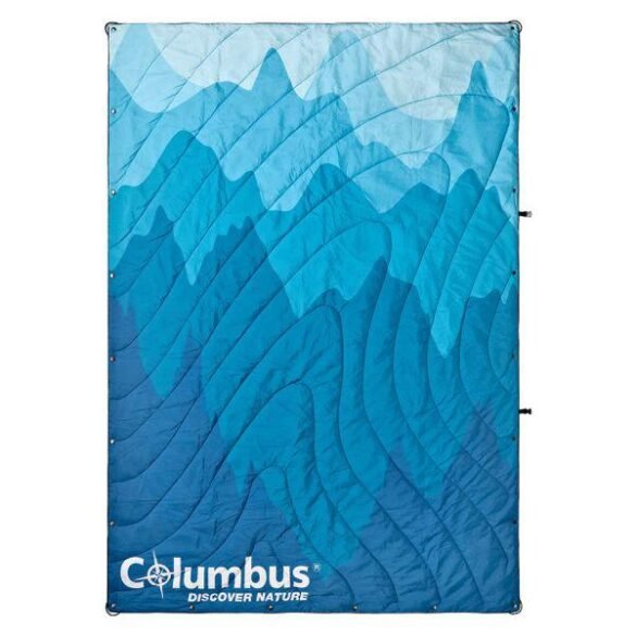 COLUMBUS Manta de Viaje Columbus Waves Azul Degrad